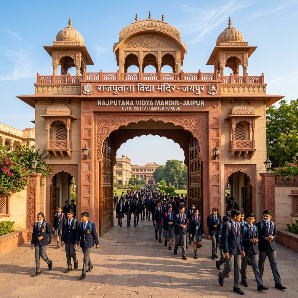 Nav Chetna School grand architectural entrance gate